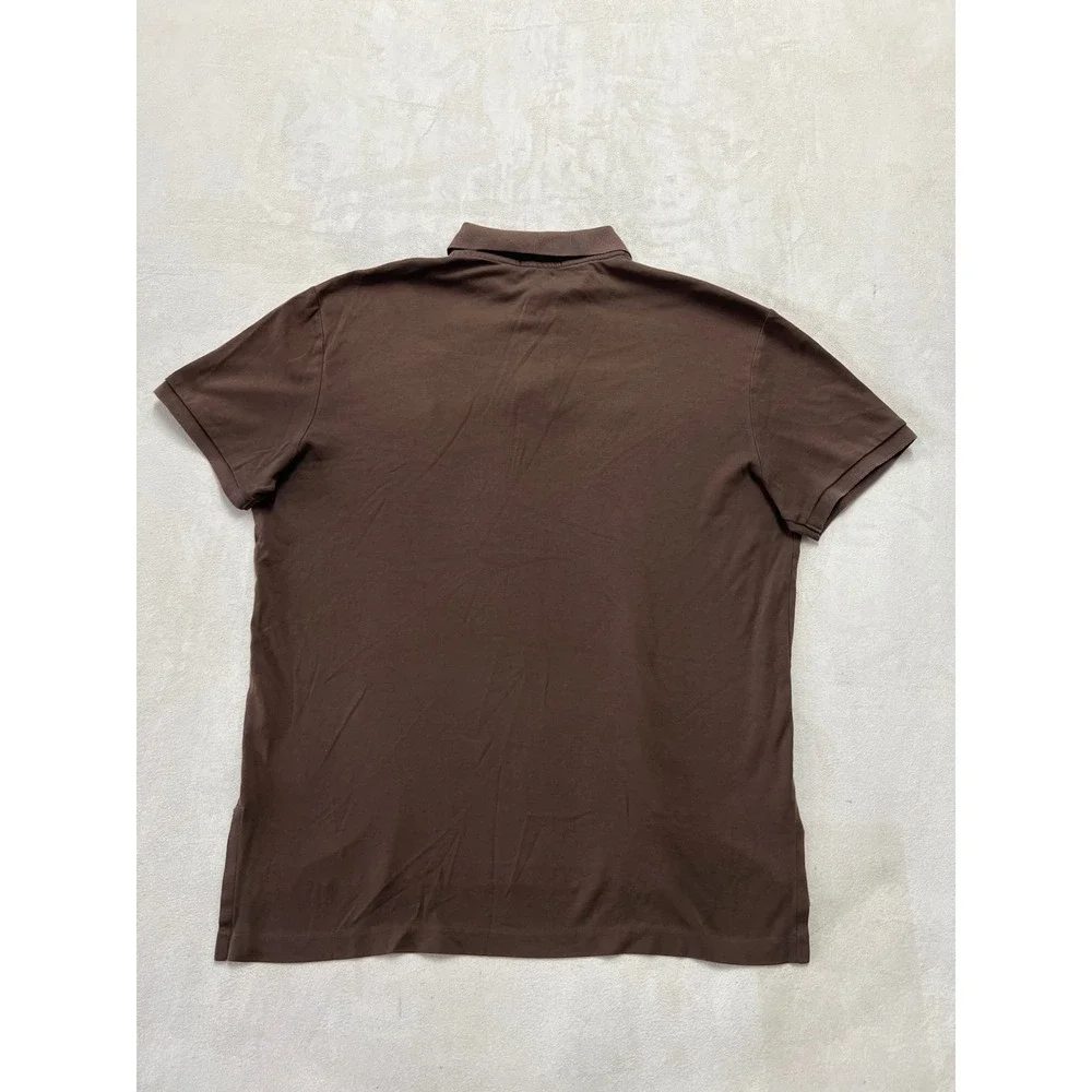 Polo Ralph Lauren Mens Pima Soft Touch Cotton Polo Shirt Brown Large Multi Pony
